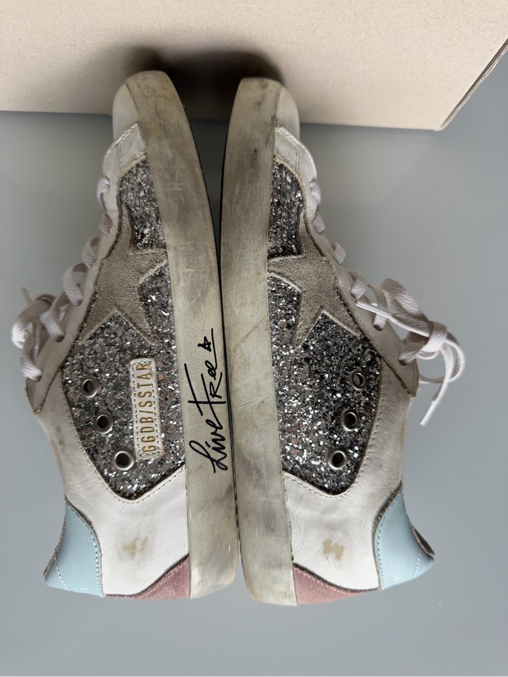 Golden Goose Silver Glitter Superstar Sneakers - Women
